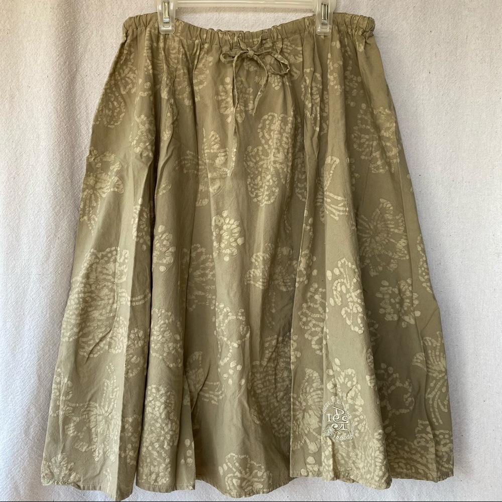 90s Diesel Skirt tan with tie-dye cream floral